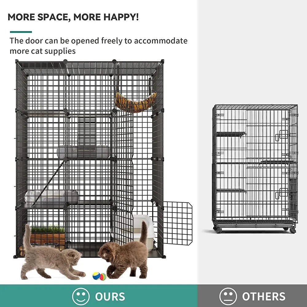 Large 4-Tier Cat Enclosure With Hammock