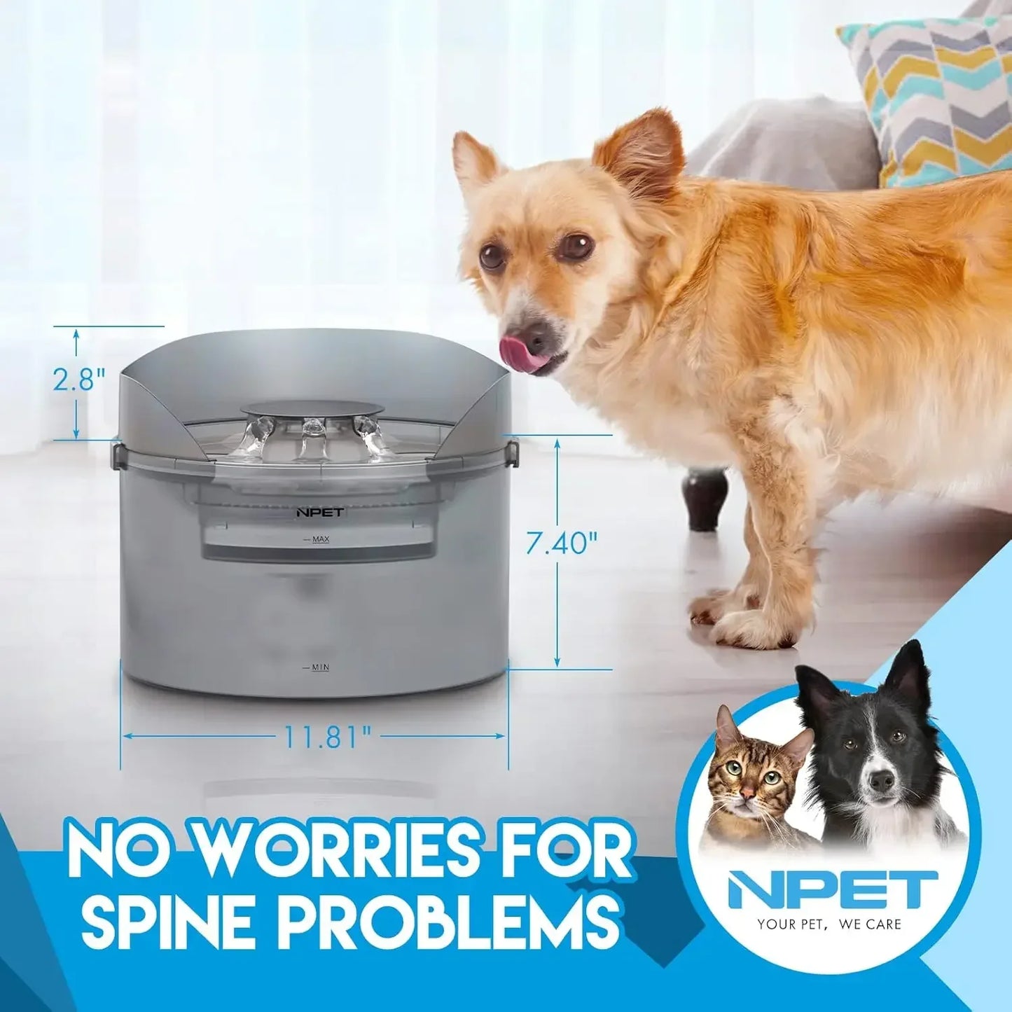 2 Gallon Large Automatic Dog Water Dispenser