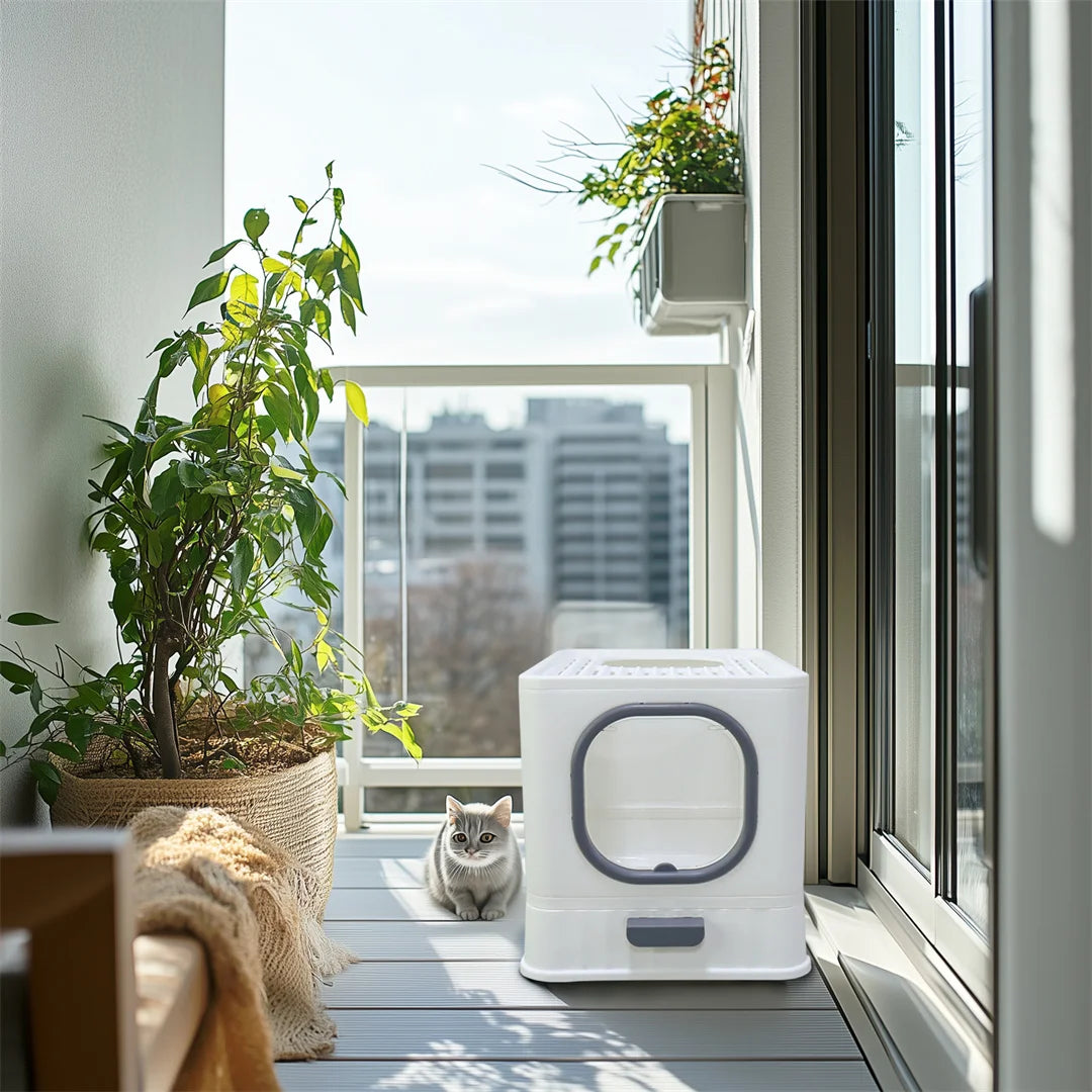 Easy Clean Top Entry Large Cats Toilet