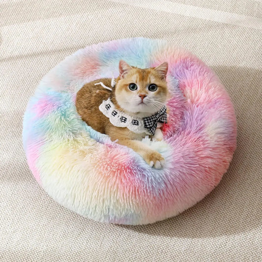 Colorful Anti Anxiety  Washable Donut Pet Bed