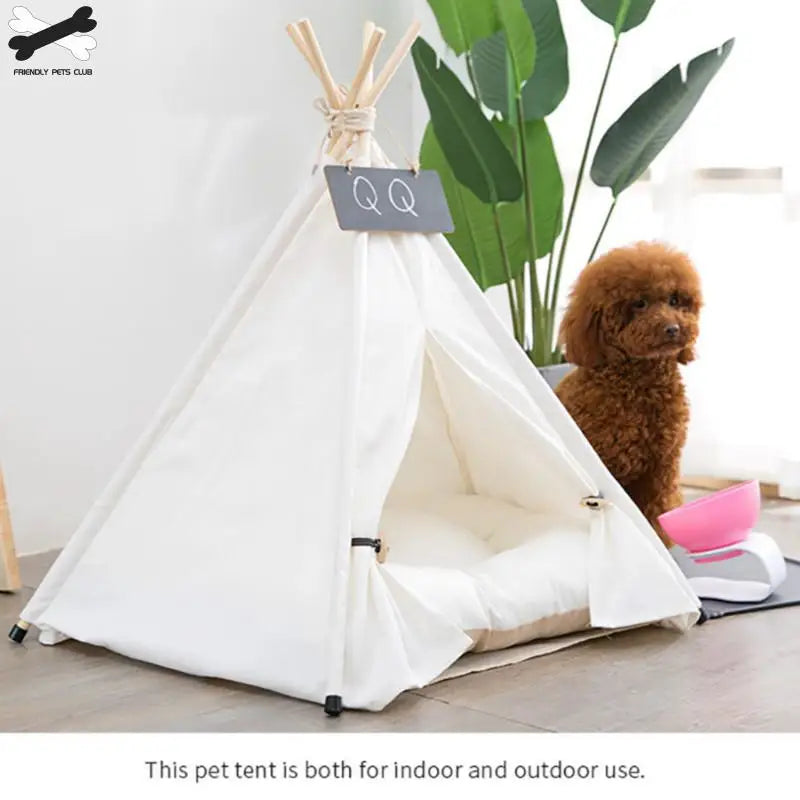 Portable Teepee Cat Bed With Thick Cushion