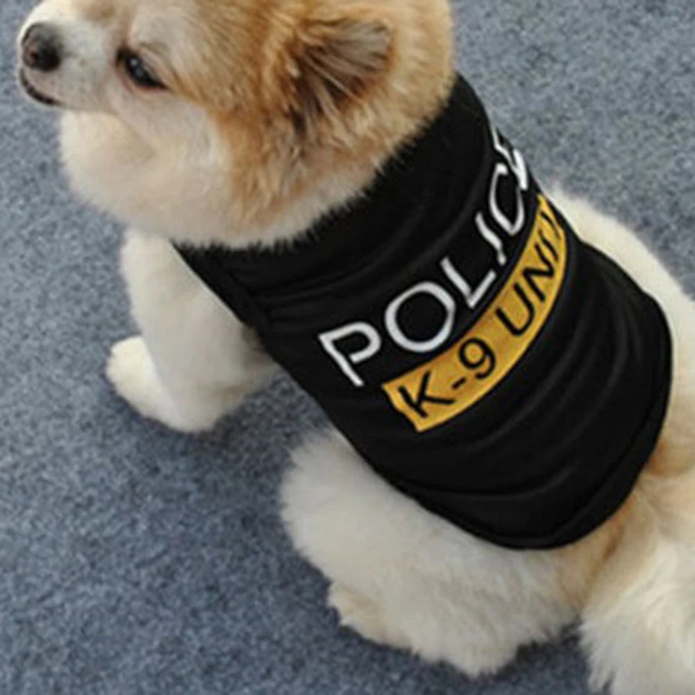 Puppy Police Vest T-shirt Jacket Soft Comfortable