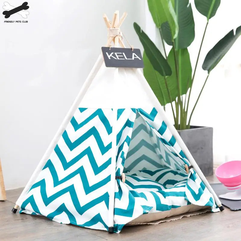 Portable Teepee Cat Bed With Thick Cushion
