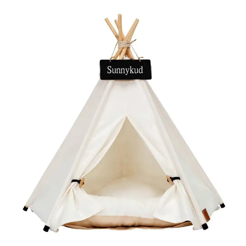 Portable Teepee Cat Bed With Thick Cushion