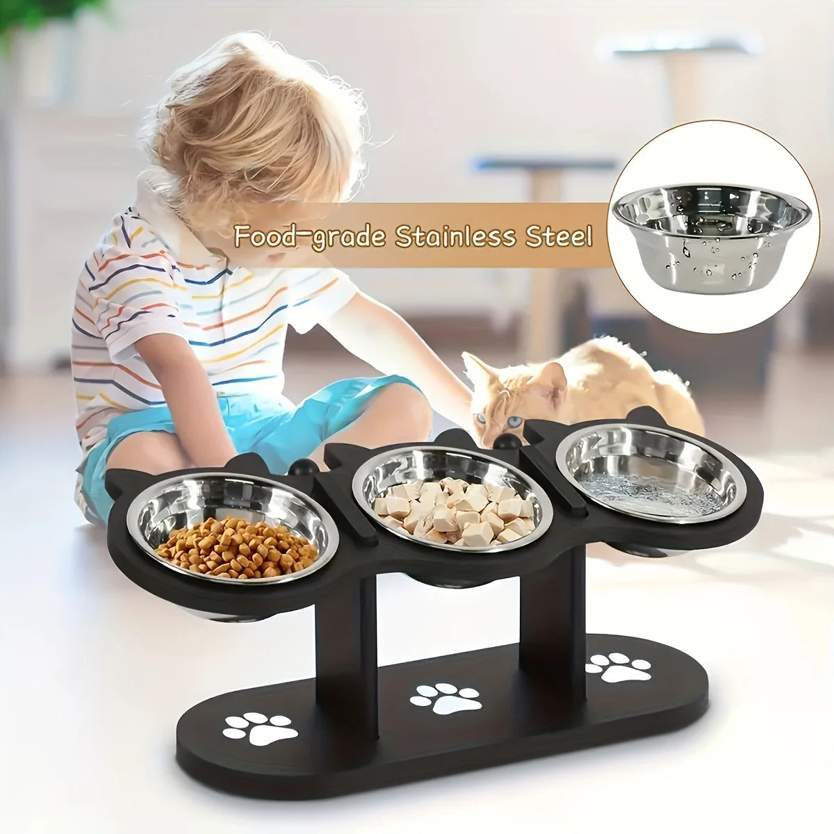 15-Degree Tilt Raised Cat Bowls