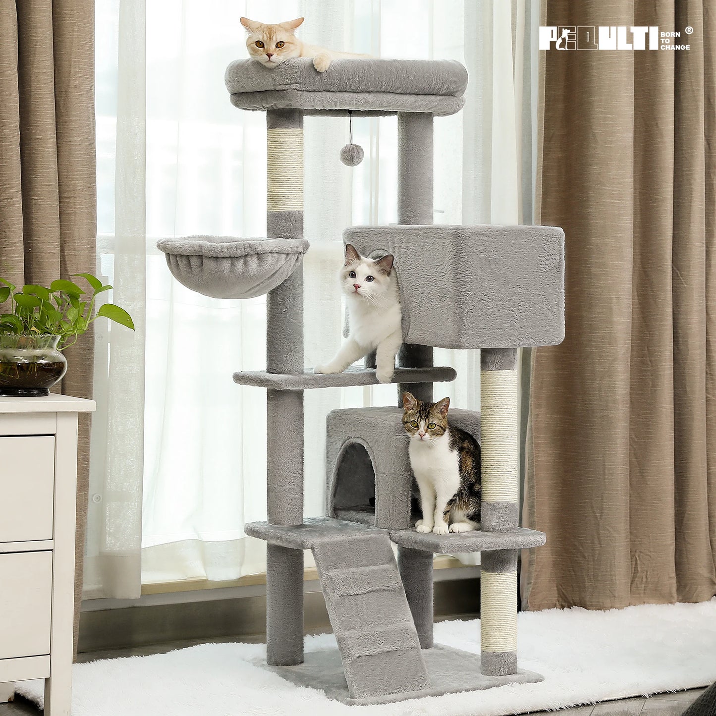 Cat Tree Condo Cozy Hammock Scratching Posts