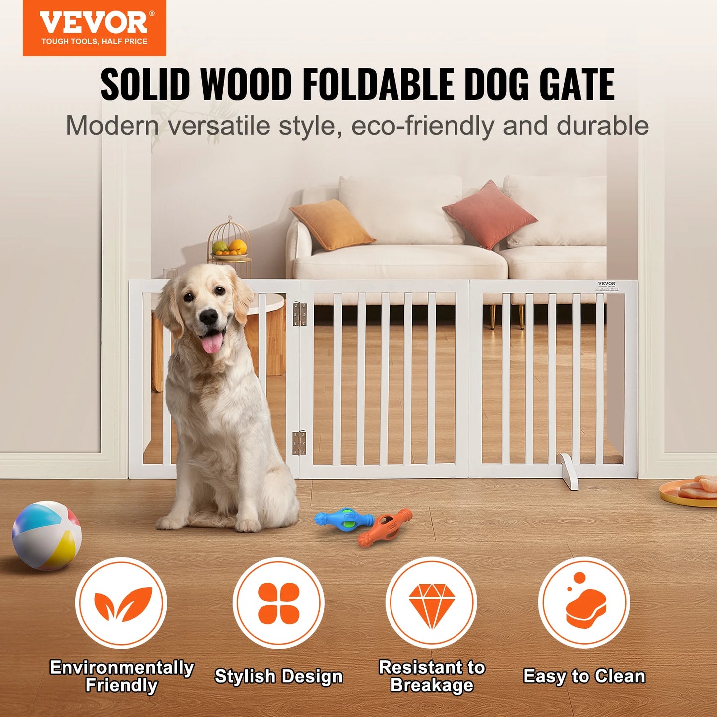 Foldable Free Standing Pet Gate