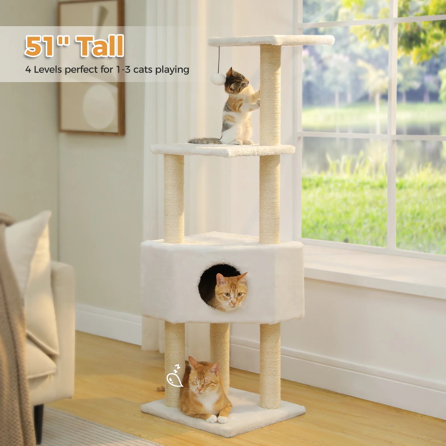Cat Tree Condo Cozy Hammock Scratching Posts