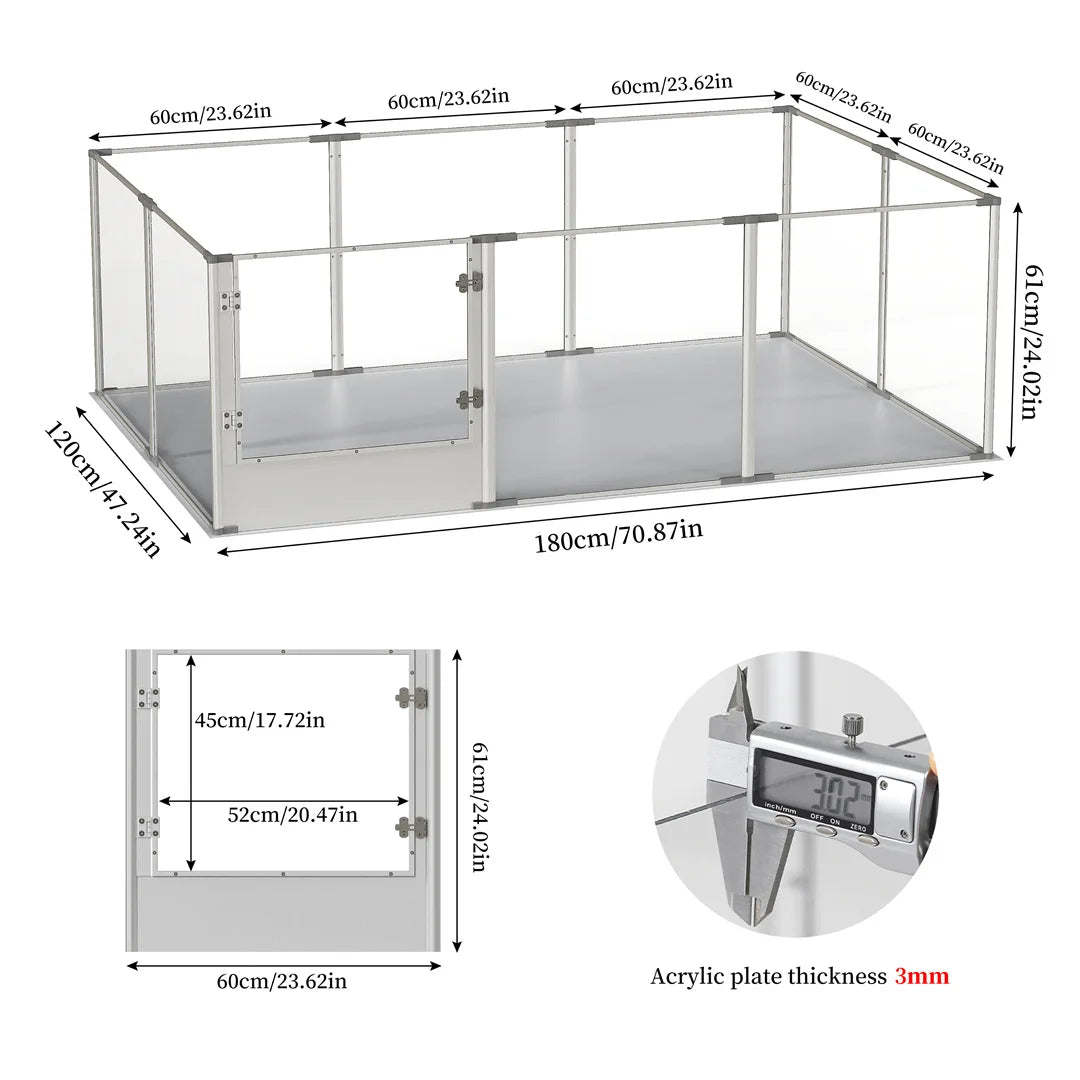 Ex-large Whelping Playpen Clear Acrylic Dog Playpen