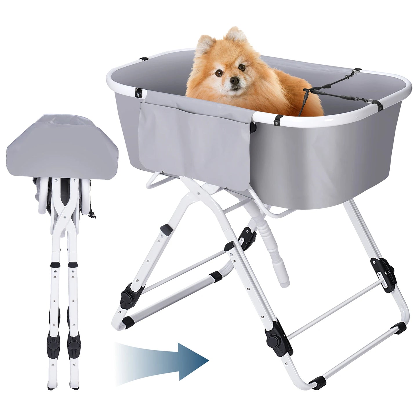 Foldable Elevated Portable Pet Bathtub
