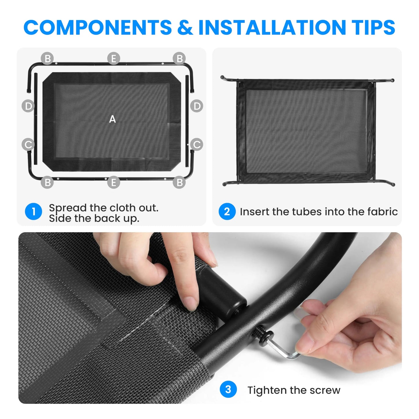Cooling Elevated Dog Bed No-Slip Feet