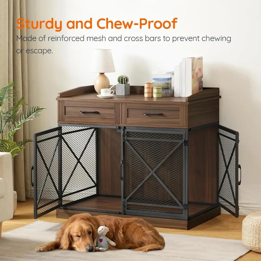 Heavy Duty Dog Crate With Drawers