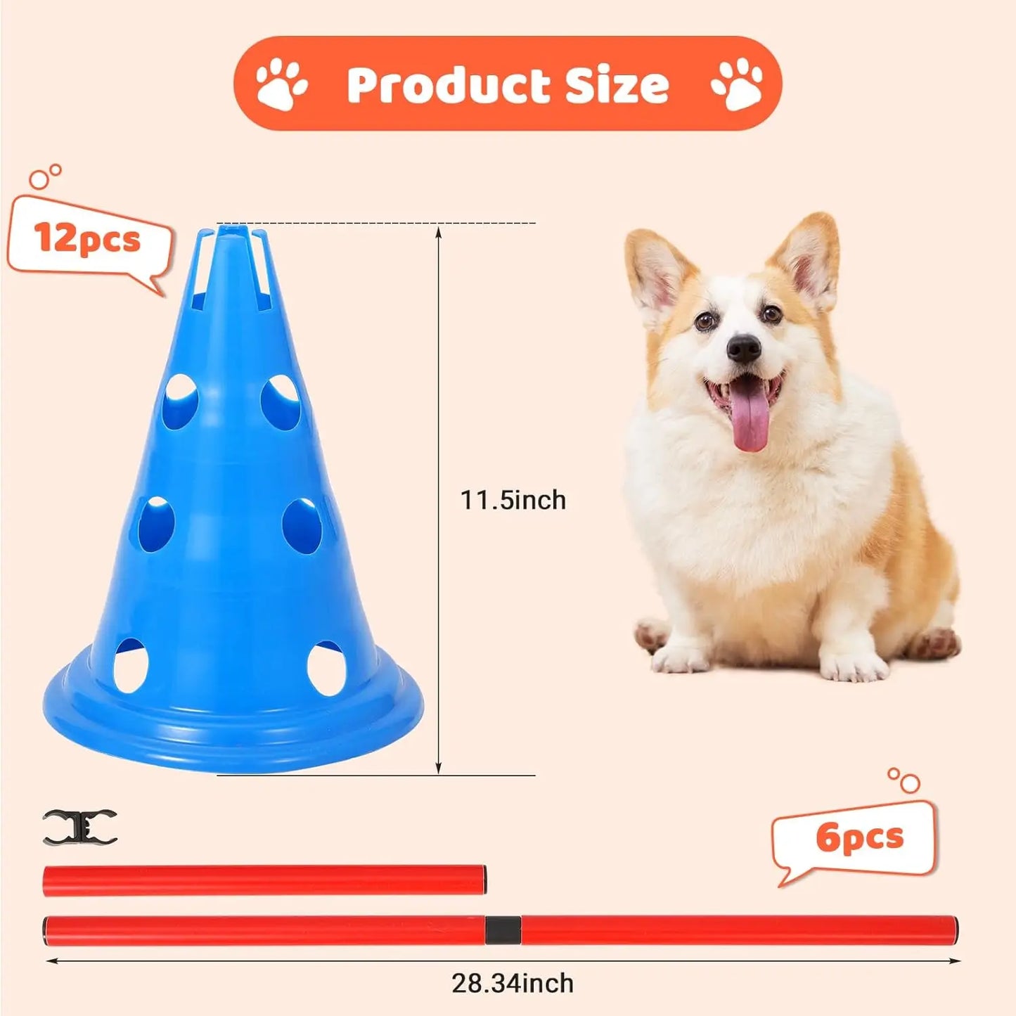 Dog Agility Course Backyard Set Training Equipment