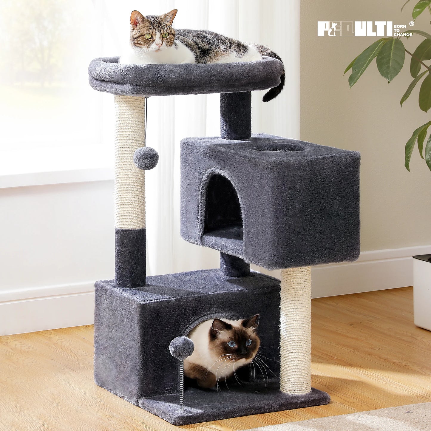 Multi-Level Cat Tower Sisal Scratching Pad
