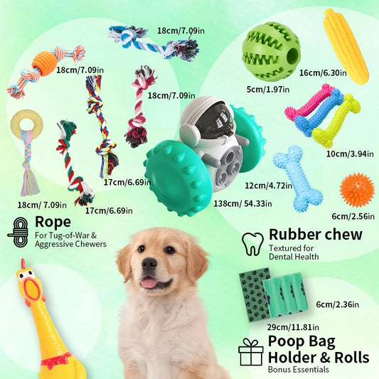 18 Dog Toy Packs Food Dispensers Etc.