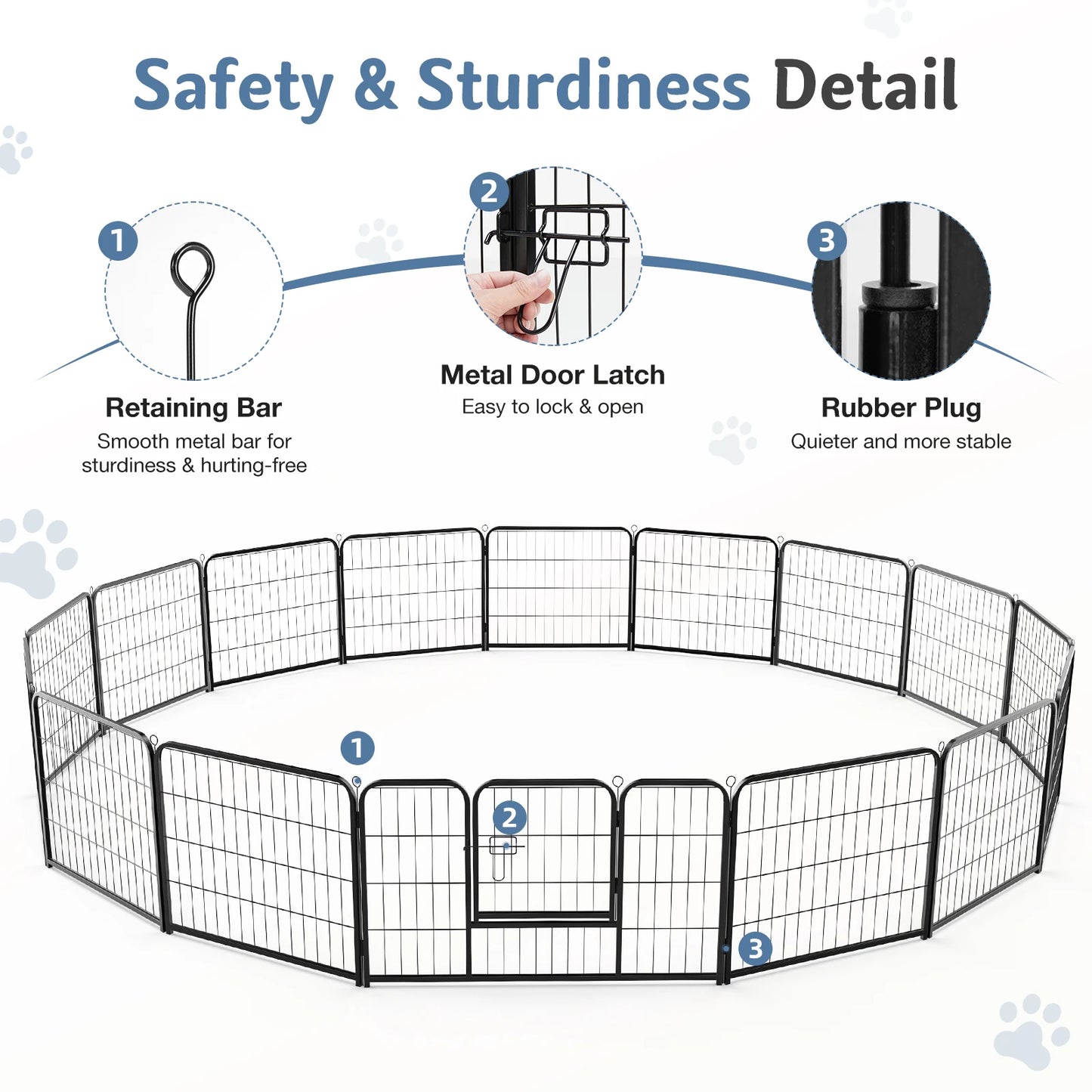 16 Panel Dog Playpen Indoor Outdoor