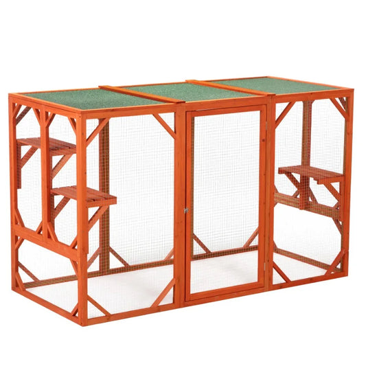 Waterproof Wooden Outdoor Cat Cage With Perches