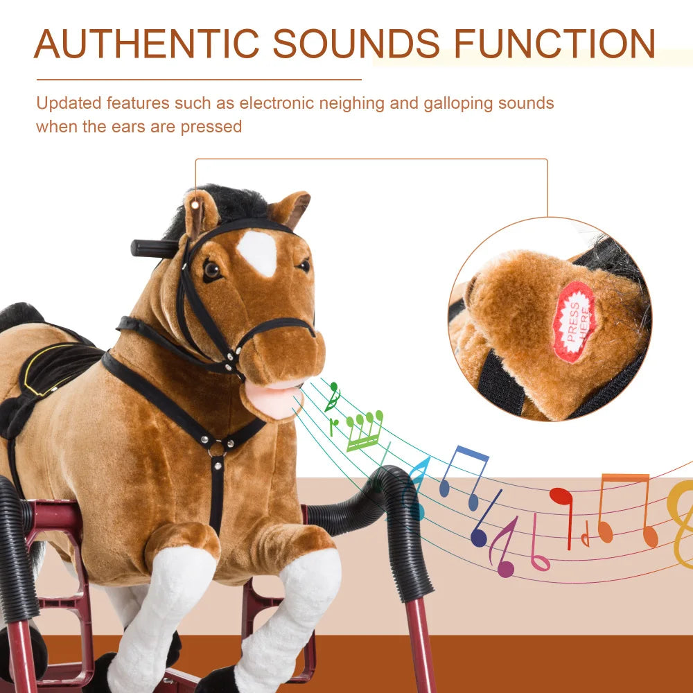 Toddlers Spring Rocking Horse With Realistic Sounds
