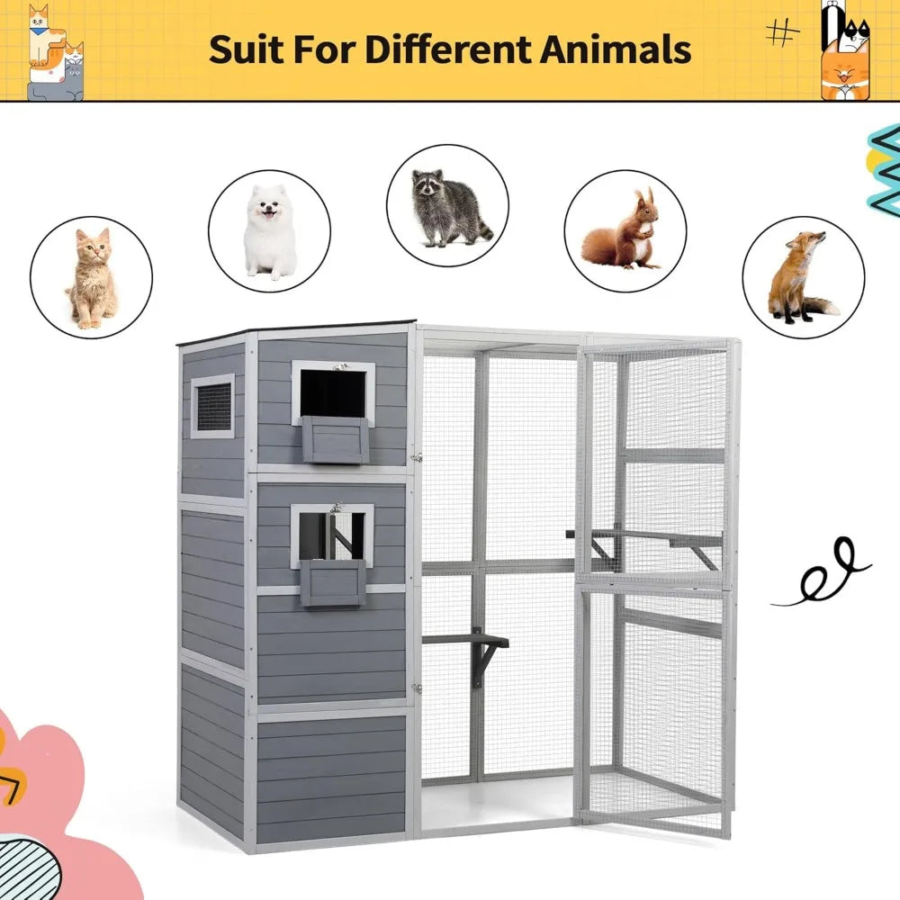 4-Tier Cat Catio With Weatherproof Roof