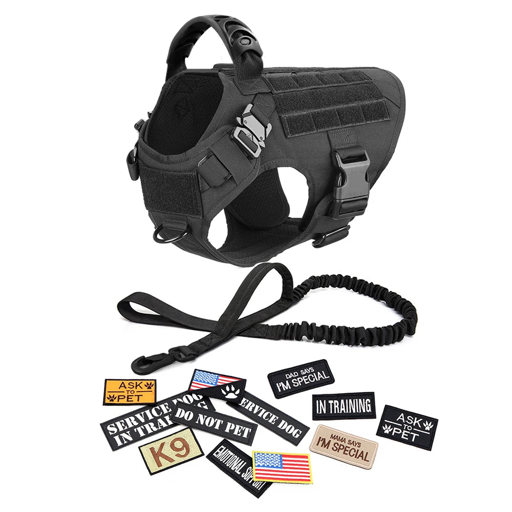 Large Dog Harness Collar Leash Bags Patches