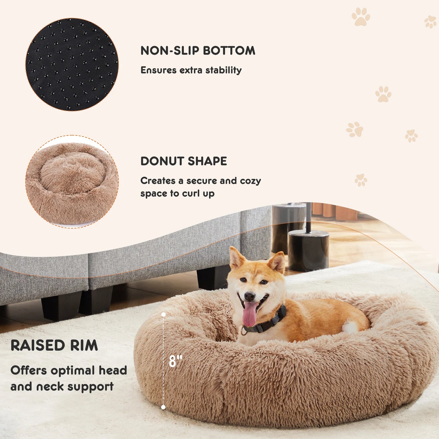 Calming Dog Bed Medium Large Dogs Washable