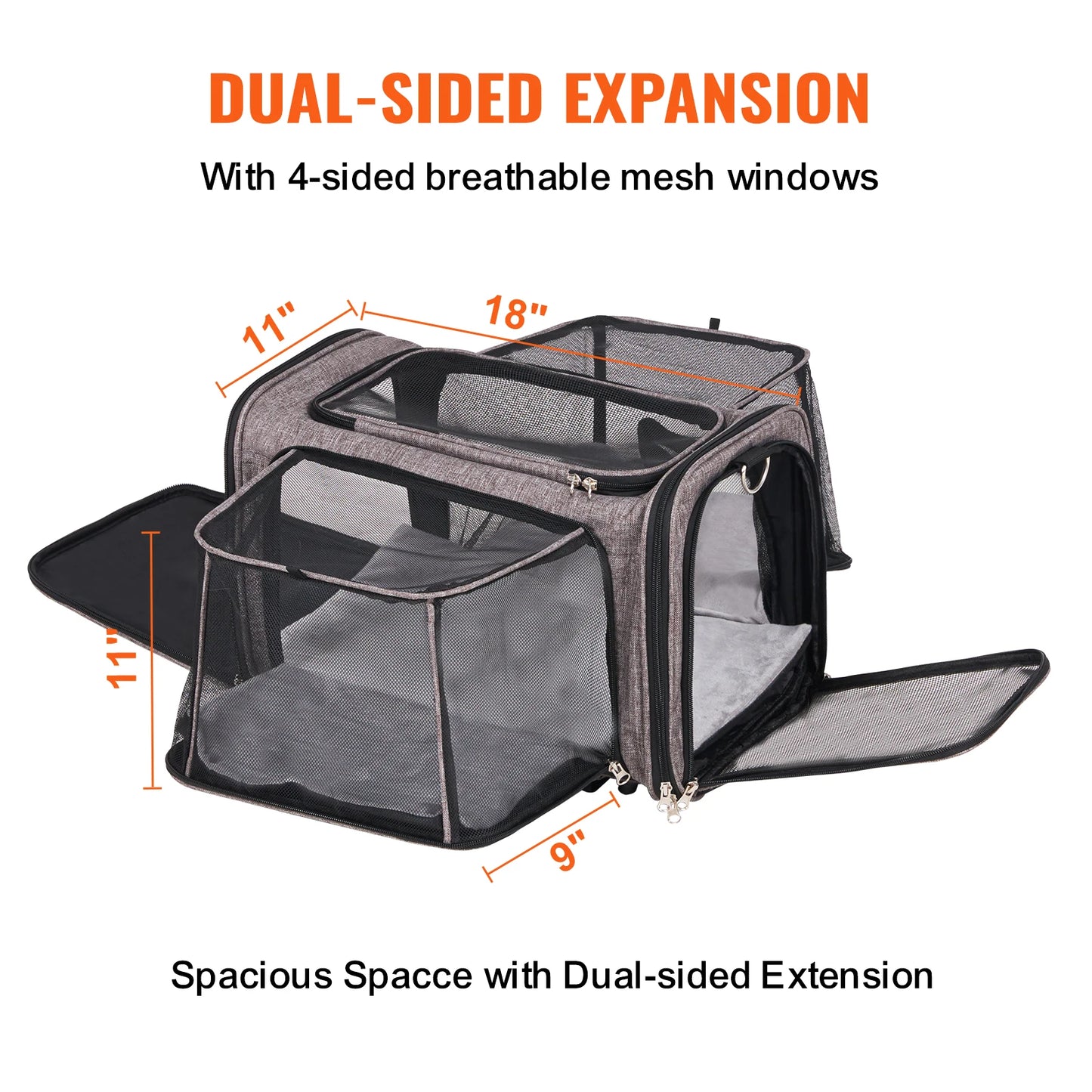 Breathable Pet Carry Backpack Wheels Shoulder Strap