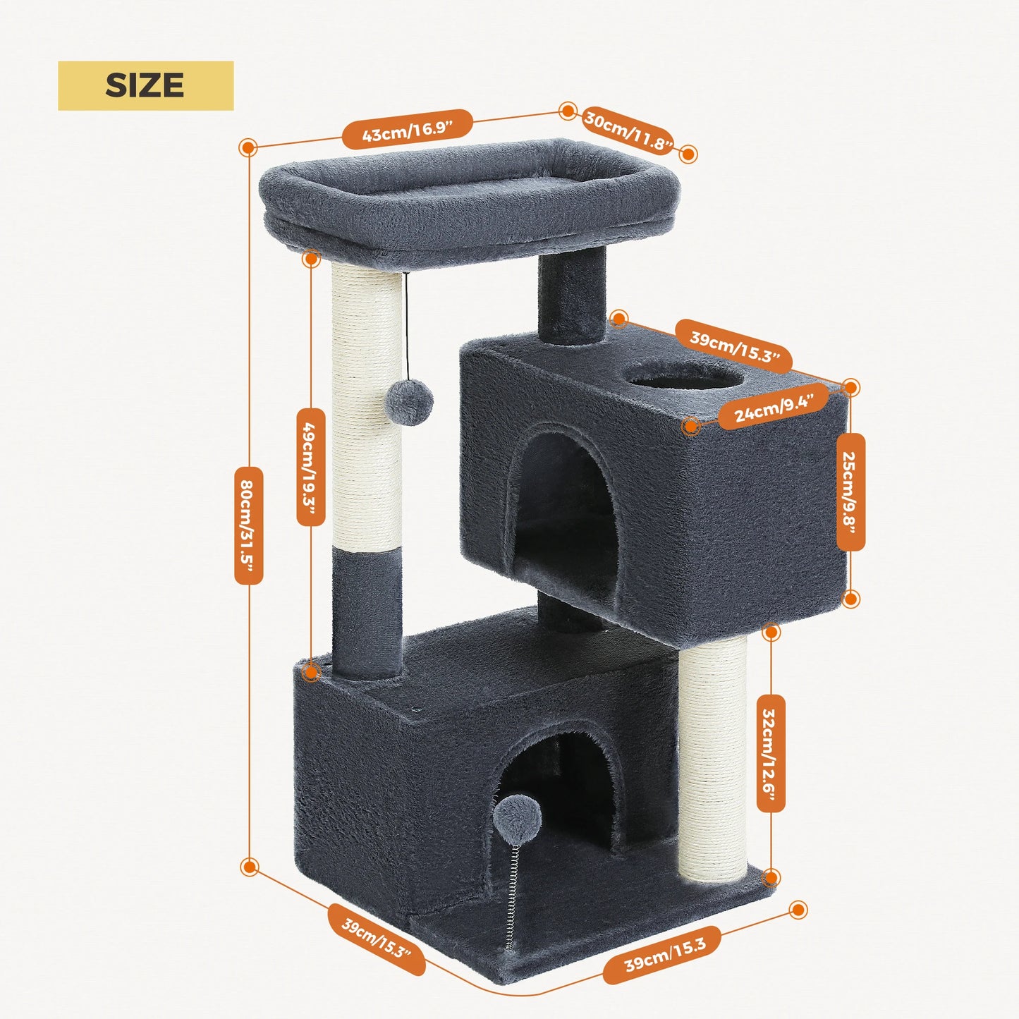 Multi-Level Cat Tower Sisal Scratching Pad