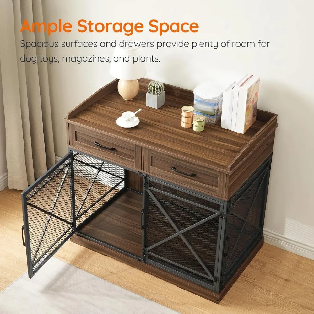 Heavy Duty Dog Crate With Drawers