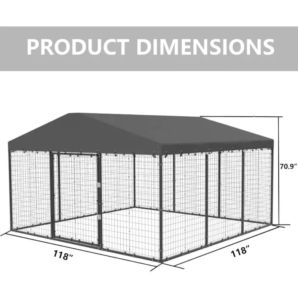 Large Outdoor Dog Kennel With Waterproof Roof