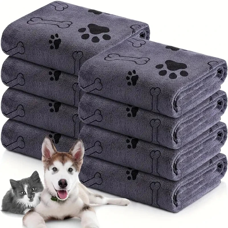 2pcs Soft Microfiber Dog Bath Towels