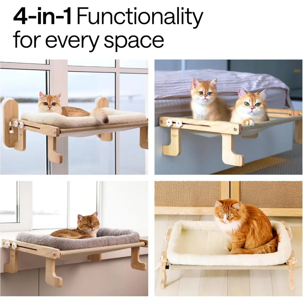 Elevated Cat Couch Bed Secure Window Mount