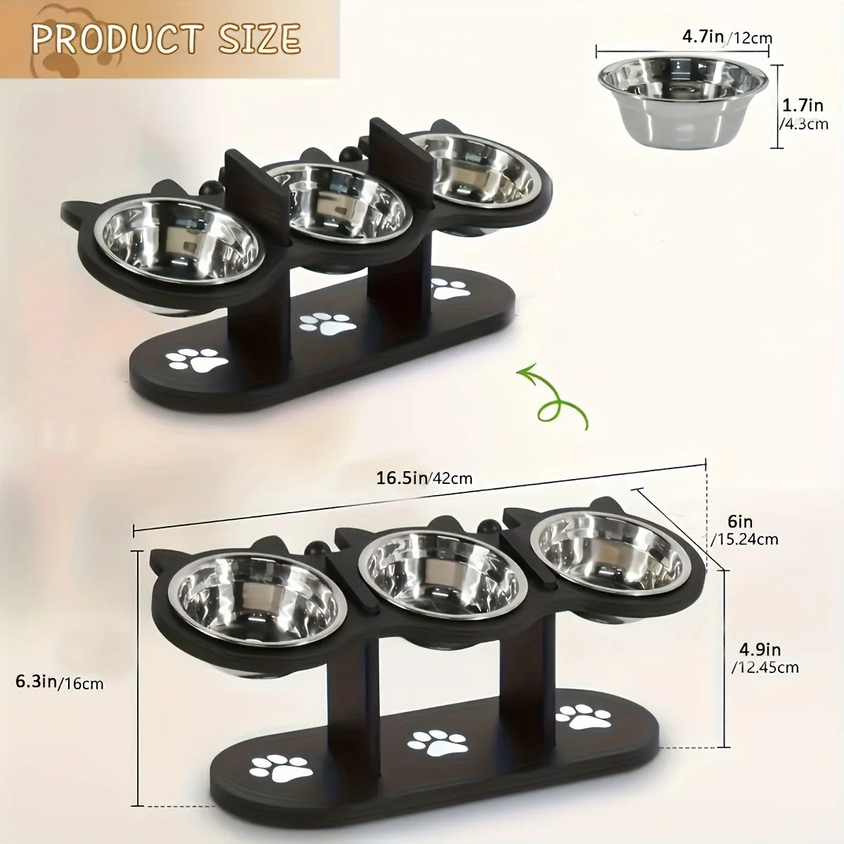 15-Degree Tilt Raised Cat Bowls