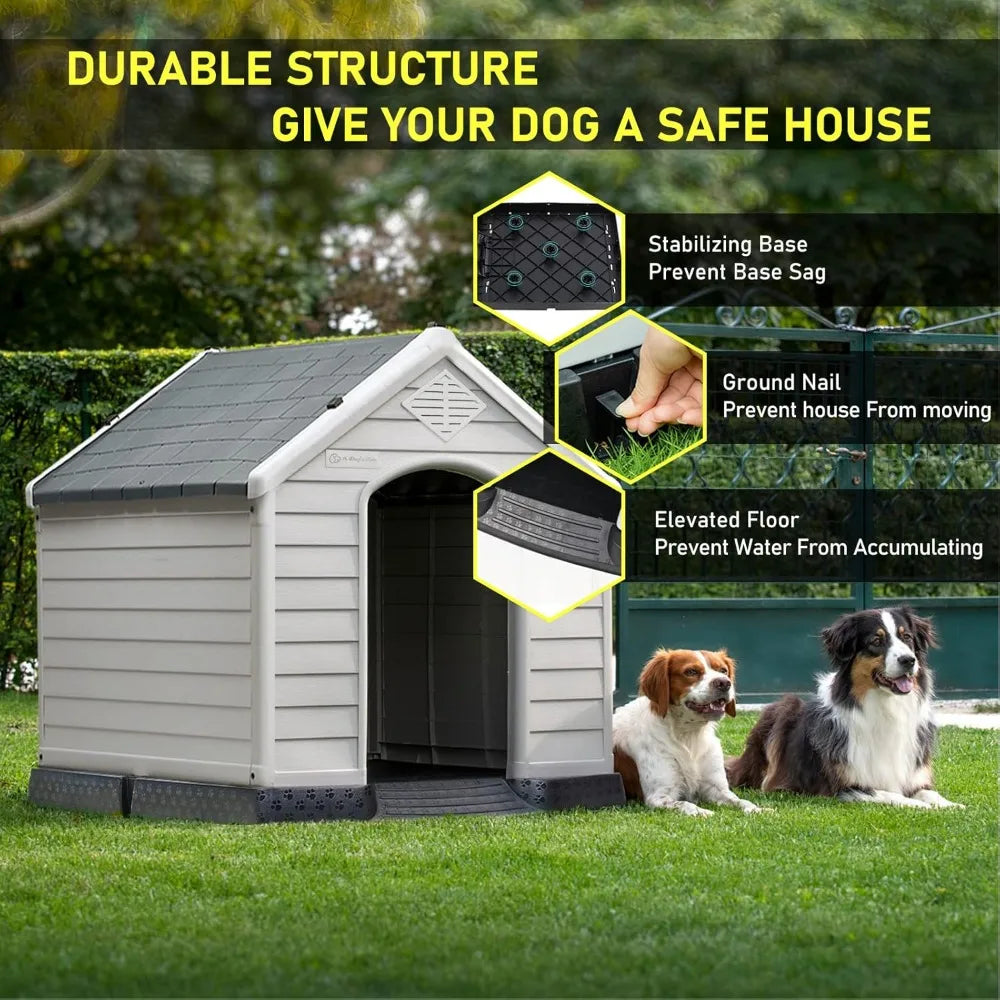 Durable Waterproof Plastic Doghouse Indoor Outdoor