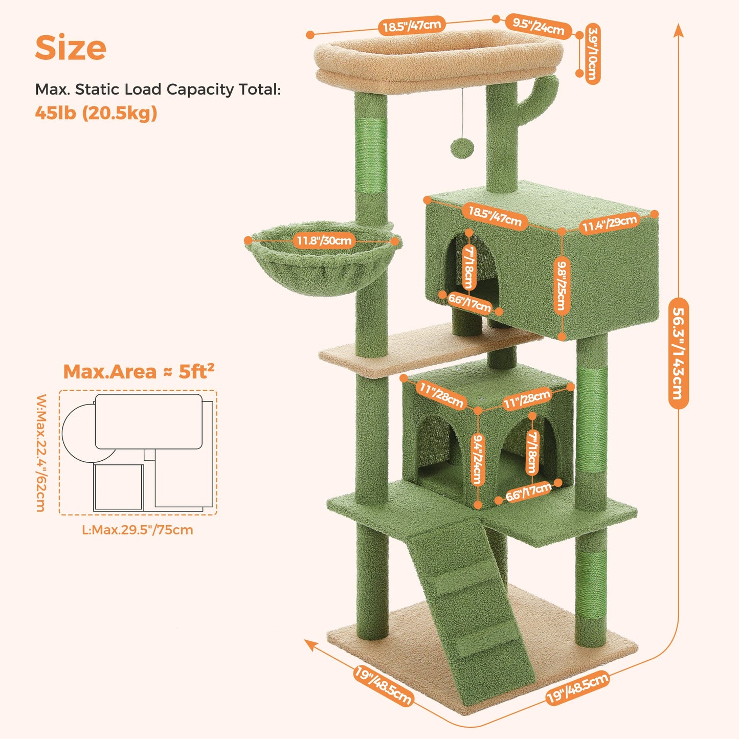 Cat Tree Condo Cozy Hammock Scratching Posts