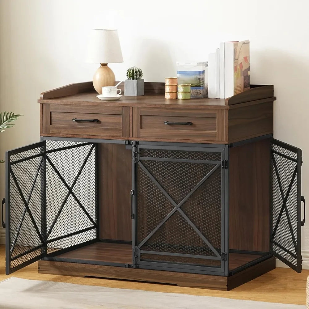 Heavy Duty Dog Crate With Drawers