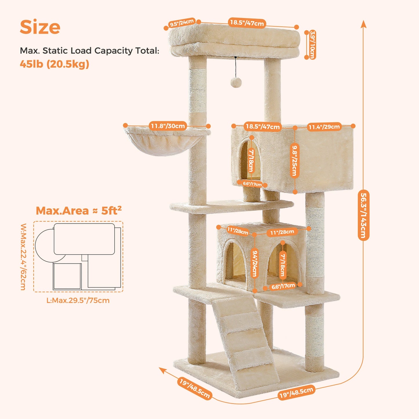 Cat Tree Condo Cozy Hammock Scratching Posts