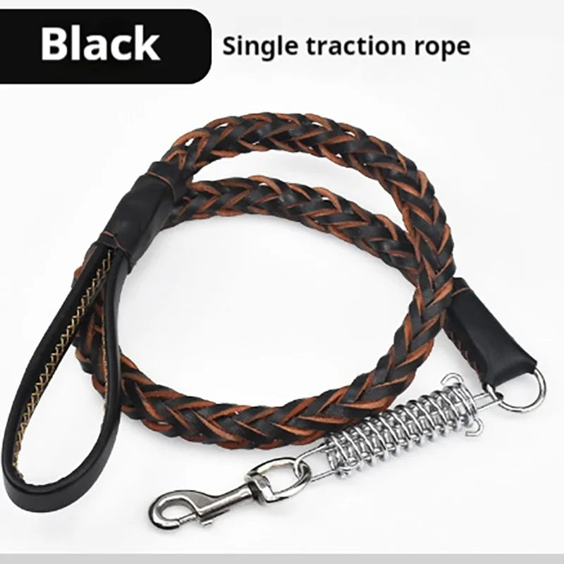 5-Foot Dog Leash With Cowhide Collar