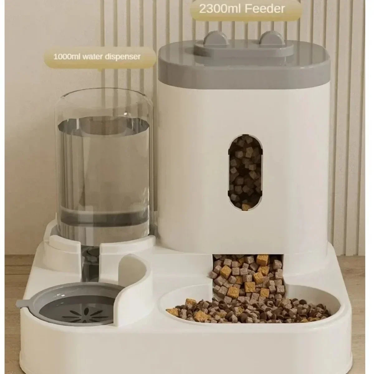 Automatic Pet Food Bowl With Water Fountain