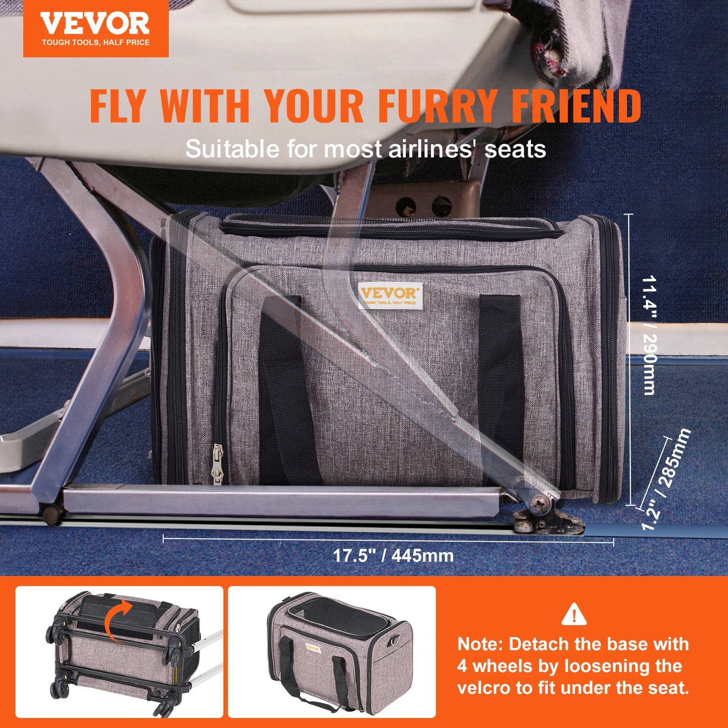 Breathable Pet Carry Backpack Wheels Shoulder Strap