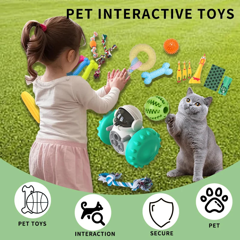 18 Dog Toy Packs Food Dispensers Etc.