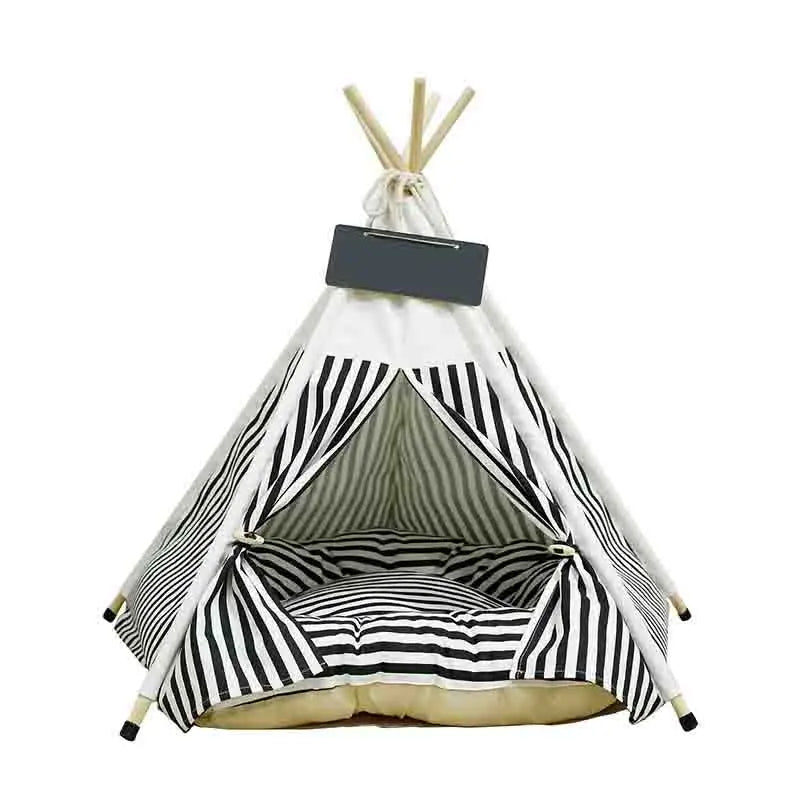 Portable Teepee Cat Bed With Thick Cushion