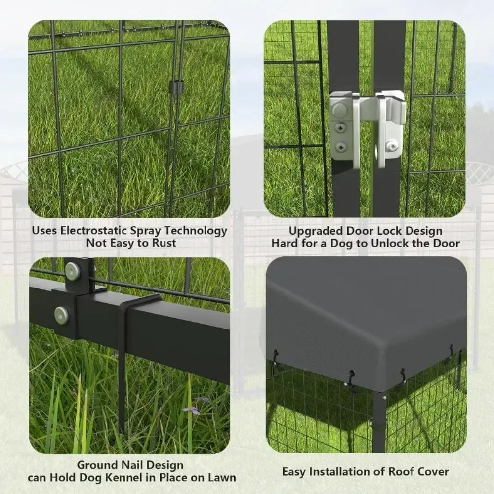Large Outdoor Dog Kennel With Waterproof Roof