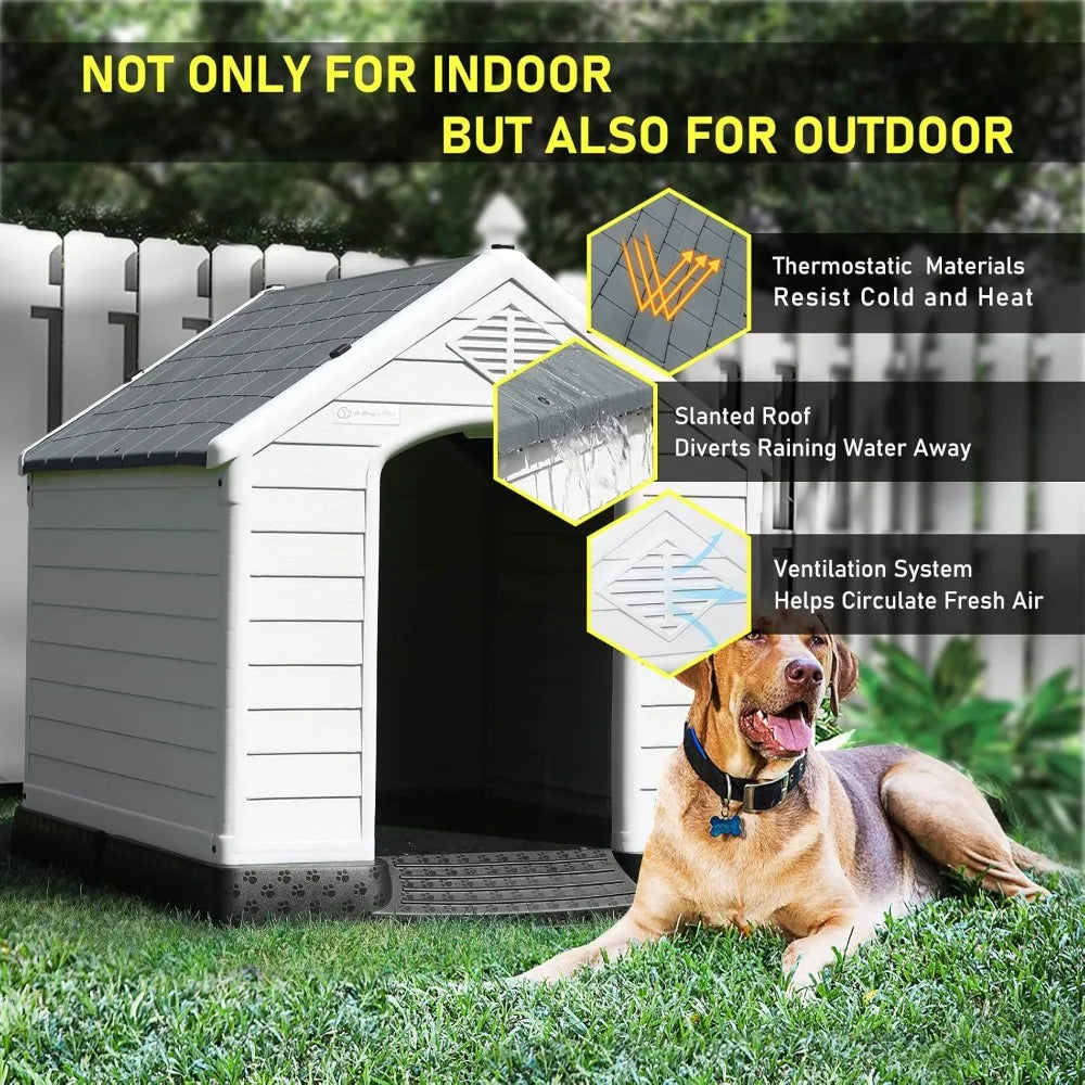 Durable Waterproof Plastic Doghouse Indoor Outdoor