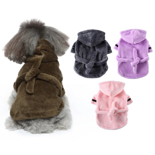 Pet Dog Bathrobe With Hooded Pajamas
