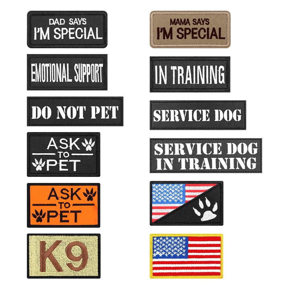 12 Dog Vest Harness Collar Personalized Patches