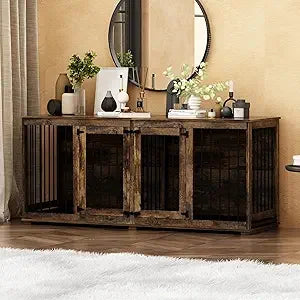70" Wooden Dog Kennel With Removable Divider