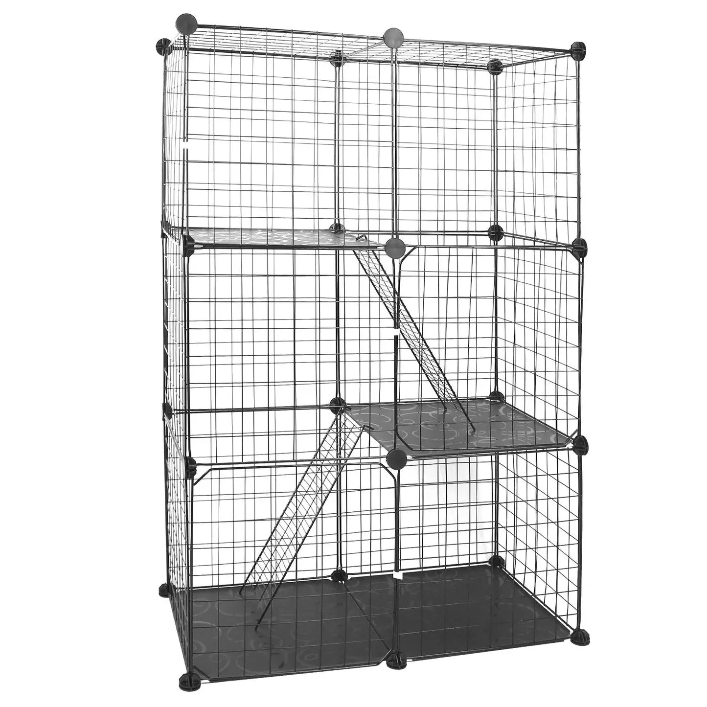 Detachable 3-Tier Cat Playpen 3 Doors