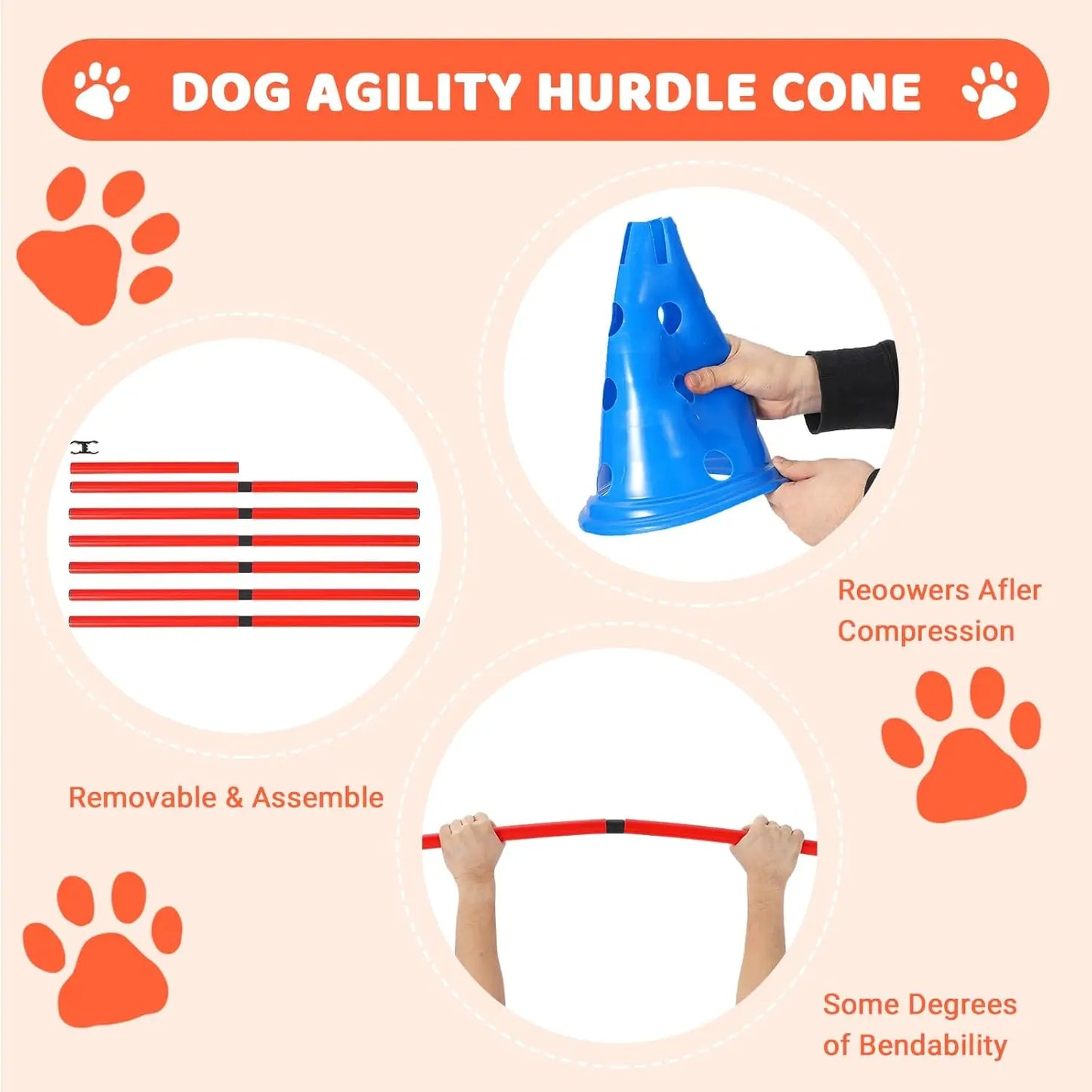 Dog Agility Course Backyard Set Training Equipment