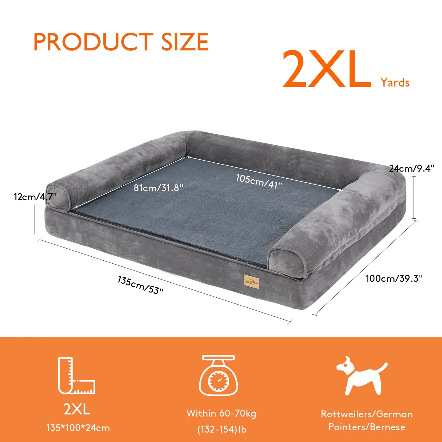 XL Orthopedic Pet Couch Removable Washable Cover