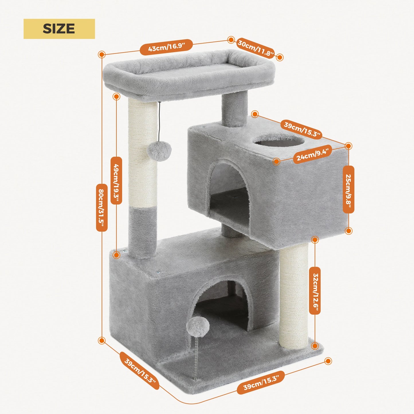 Multi-Level Cat Tower Sisal Scratching Pad